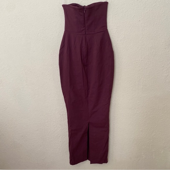 House of CB 'Lucia' Grape Starpless Corset Maxi Dress wine burgundy NWOT size L - Picture 5 of 10